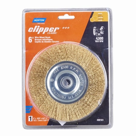 Norton Abrasives Norton Clipper 6 in. Coarse Crimped Wire Wheel Brush Brass 4500 rpm 1 pc 70184609161
